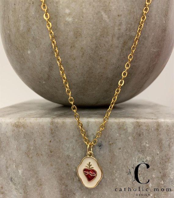 Sacred Heart of Jesus Necklace for Catholic Women Religious