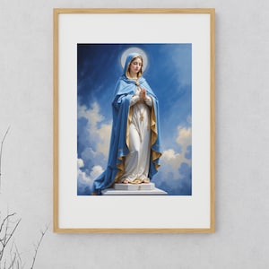 Our Lady of Grace Printable Wall Art | Catholic Marian Home Decor | Virgin Mary Digital Download | Catholic Gift | Mother Mary Artwork