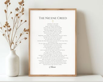 Nicene Creed Wall Art, Printable Catholic Prayer, Christian Home Decor, Digital Download for Faith Inspiration, gift for priests