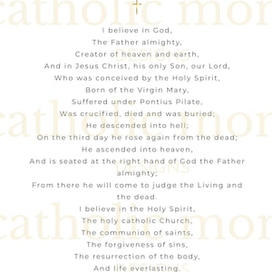 Apostles Creed-gebedskaart, digitale download, afdrukbare katholieke gebedskaarten voor kinderen, christelijke muurkunst, cadeau-idee voor priesters en kerk