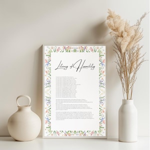 Litany of Humility Printable – Catholic Prayer Wall Art – Christian Encouragement Digital Download in 5x7, 8x10, 11x14, 16x20, 24x36