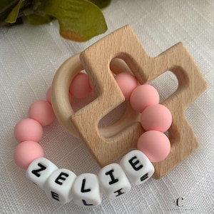 Baptism Gift: Personalized Silicone Rosary for Boys, Girls, Christening & First Communion Keepsake, Sensory Toy, Baby rattle, church toy