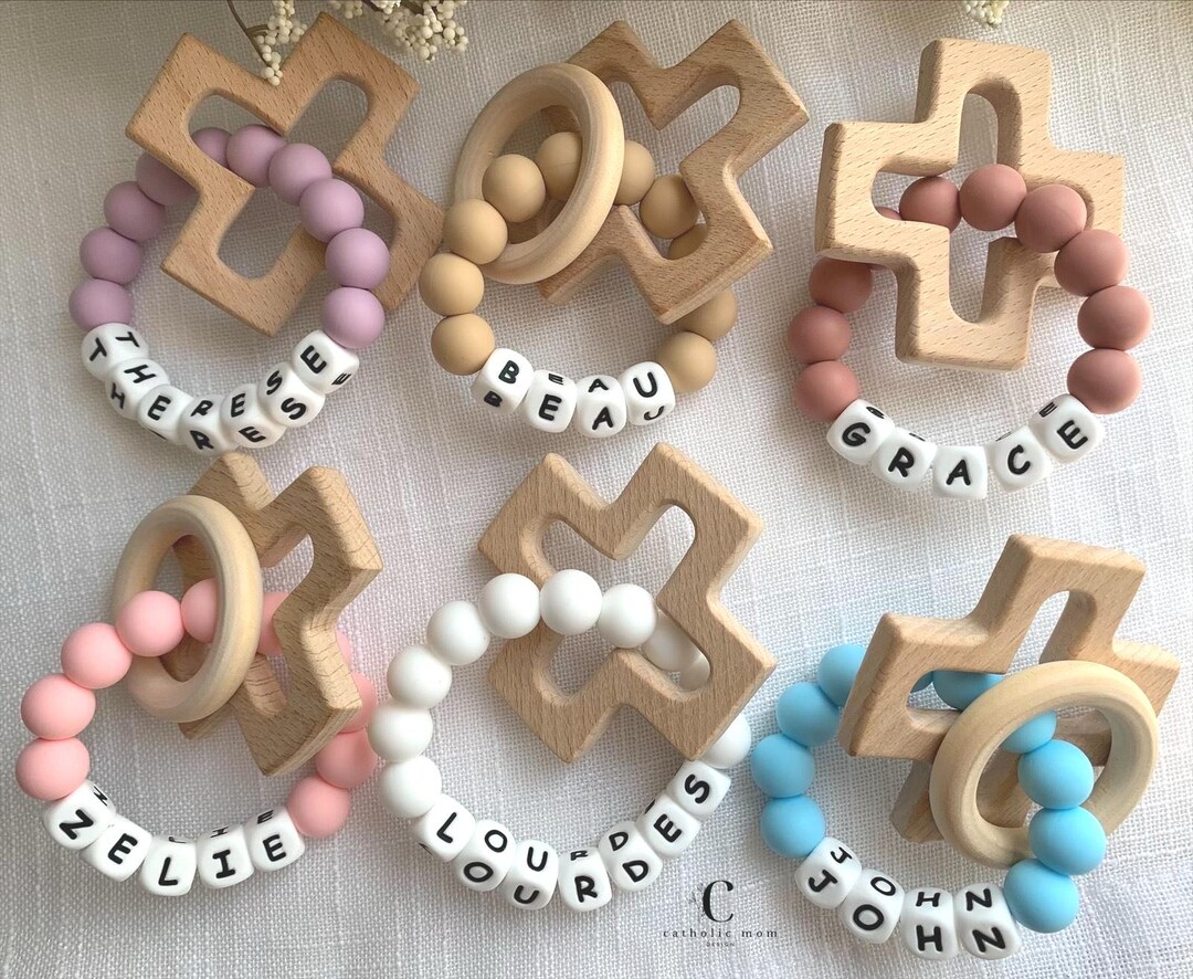 Baptism Gift: Personalized Silicone Rosary for Boys, Girls, Christening ...