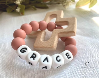 Baptism Gift: Personalized Silicone Rosary for Boys, Girls, Christening & First Communion Keepsake, Sensory Toy, Baby rattle, church toy