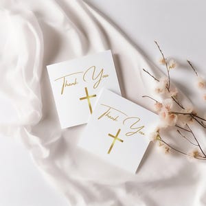 Gold Danke Cross Tag druckbar, religiöse Gunst Tags für Taufe, Taufe und Erstkommunion Geschenke, christlich-katholische Hochzeit