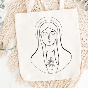 Clip art della Vergine Maria per Cricut SVG Regali cattolici, download digitale per realizzare opere d'arte della Beata Vergine Maria, magliette, tazze cattoliche