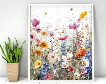 Wildflower Paint by Numbers Kit: DIY Acrylic Painting, 16x20 Inch