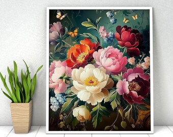 Paint by Numbers Kit: Flowers, DIY Kit for Adult (16x20in)