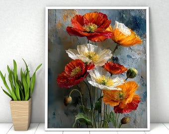 Paint by Numbers Kit: Flowers, DIY Acrylic Painting, 16x20 Canvas