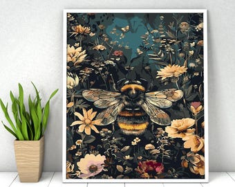 Bee Flowers Paint by Number Kit: DIY Acrylic Painting (16x20in)