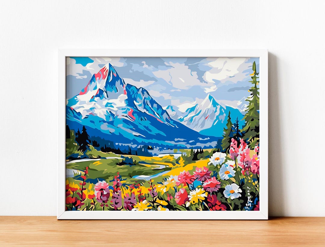 Paint by Numbers Landscape. DIY Kit for Adult. Mountain Landscape ...