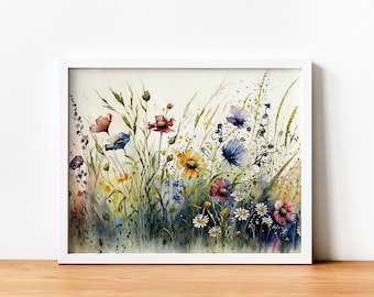 Wildflower Landscape Paint by Numbers Kit: DIY Acrylic Painting, 20x16 in