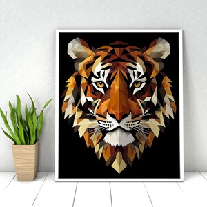Tiger Head Paint by Numbers Kit: DIY Acrylic Painting, Wall Art (16x20 in)