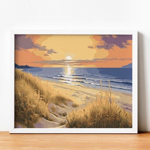 Paint by Numbers Landscape. DIY Kit for Adult.  Seascape Sea Ocean Beach. Paint it Yourself. Acrylic Painting. Home Decor. Wall Art Decor.