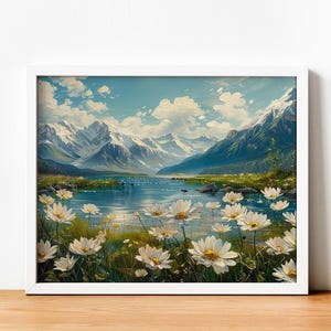 Mountain Lake Paint by Numbers Kit: DIY Acrylic Painting Wall Art