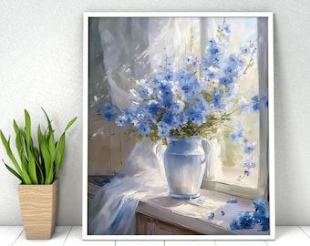 Flowers Paint by Numbers DIY Kit: Vase on Window, Acrylic Painting (16x20 inches)