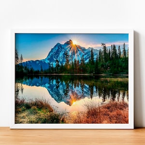Mountain Landscape Paint by Numbers DIY Kit: Acrylic Painting Wall Art