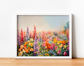 Wildflowers Paint by Numbers Kit: DIY Acrylic Landscape (20x16 in)