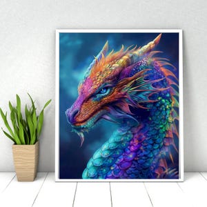 Dragon Paint by Numbers Kit: Fantasy Animal DIY Acrylic Painting