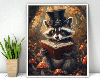 Raccoon Paint by Number: Animal Reading Book, DIY Kit Acrylic Painting