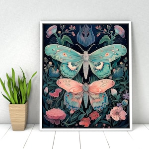 Kit de peinture papillon à numéros : peinture acrylique florale DIY
