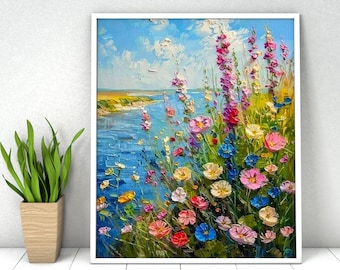 Wildflowers Paint by Numbers Kit: DIY Acrylic Painting, 16x20 Inch