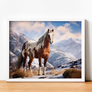 Horse in Mountains Paint by Numbers DIY Kit - Acrylic Painting