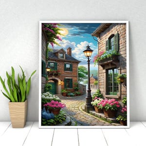 Abstract Autumn Town Paint by Numbers DIY Kit - Acrylic Painting