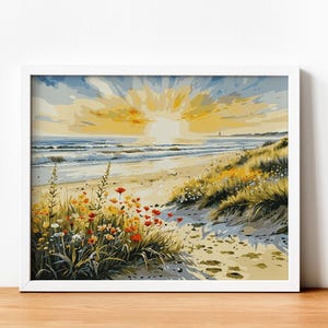 Paint by Numbers Sea Landscape. DIY Kit for Adult. Ocean Beach Sunset. Paint it Yourself. Acrylic Painting. Home Decoration. Wall Art Decor.