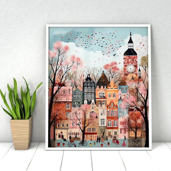 Paint by Numbers: Abstract Town, DIY Kit for Adult, Acrylic Painting