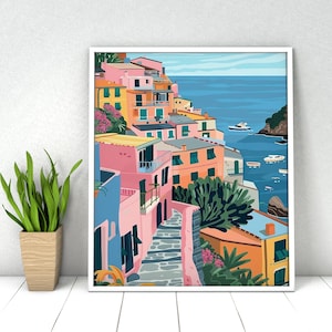 Abstract City Landscape Paint by Numbers DIY Kit - Acrylic Painting (16x20 in)