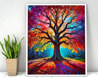 Tree of Life Paint by Numbers: DIY Kit for Adult, Acrylic Painting.