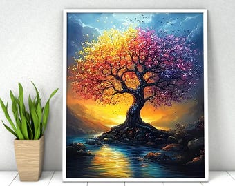 Tree of Life Paint by Numbers Kit: DIY Acrylic Painting, 16x20 Inch