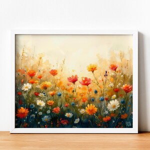 Paint by Numbers Landscape. DIY Kit for Adult. Wildflowers Flowers ...