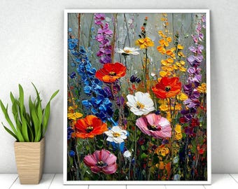 DIY Paint by Numbers Kit: Wildflowers Acrylic Painting, 16x20 Inch