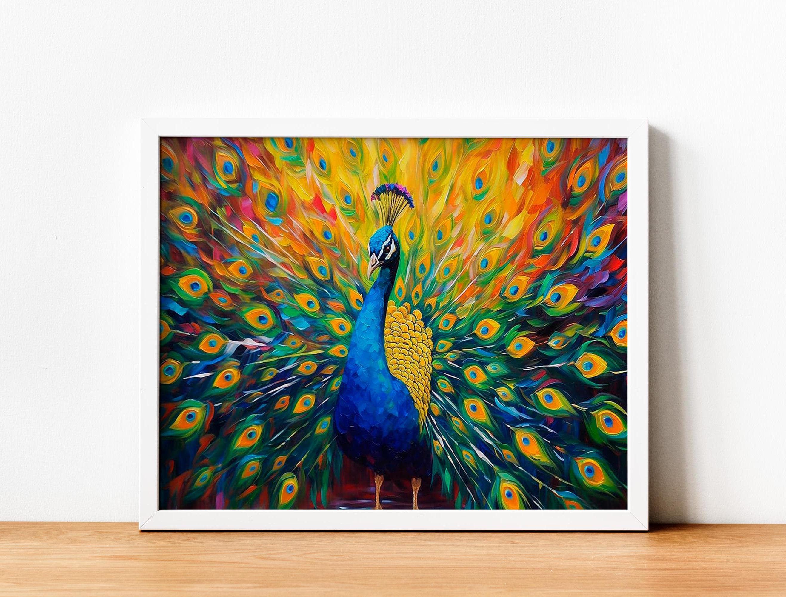画材 Peacockesque Vibrant Peacock in Futuristic Forest Jigsaw Puzzle Multiple Sizes