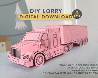 Semi-trailer Truck. Paper Printable Toy. Paper Craft PDF Templates ...