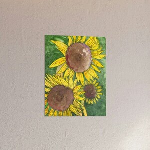 Abstract Sunflower Watercolor Print: Floral Landscape Wall Art