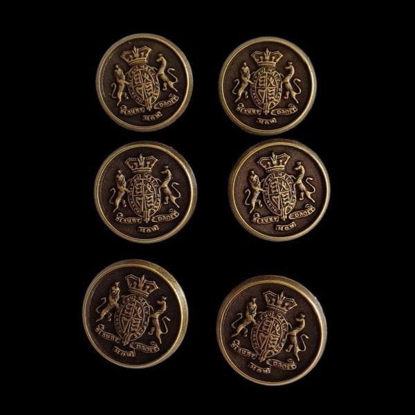 6xVintage silver, brass-colored traditional buttons, coat of arms button, size 15-28 mm, Oktoberfest, metal traditional buttons, crafting#11324625