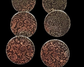 6x traditional metal buttons 11-19 mm silver, gold colored, floral, flower motif, Oktoberfest, metal traditional buttons, edelweiss, vintage #11222854