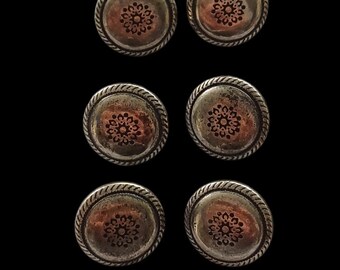 6xTrachtenknöpfe aus Metall 13-20mm Silberfarben,Goldfarben,floral,blumen motiv,Oktoberfest,Metalltrachtenknöpfe,Edelweiß,vintage #11223418