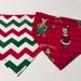 Christmas Grinch and Chevron bandana set (2) Personalized free, Photo Shoot, stocking stuffer for pet, Dog Mom, dog lovers gift, dog clothes