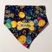 Yellow Birthday Dog Bandana, Personalized birthday, Boy or girl scarf, photo shoot prop, Dogs birthday party, celebrating cake, balloons 
