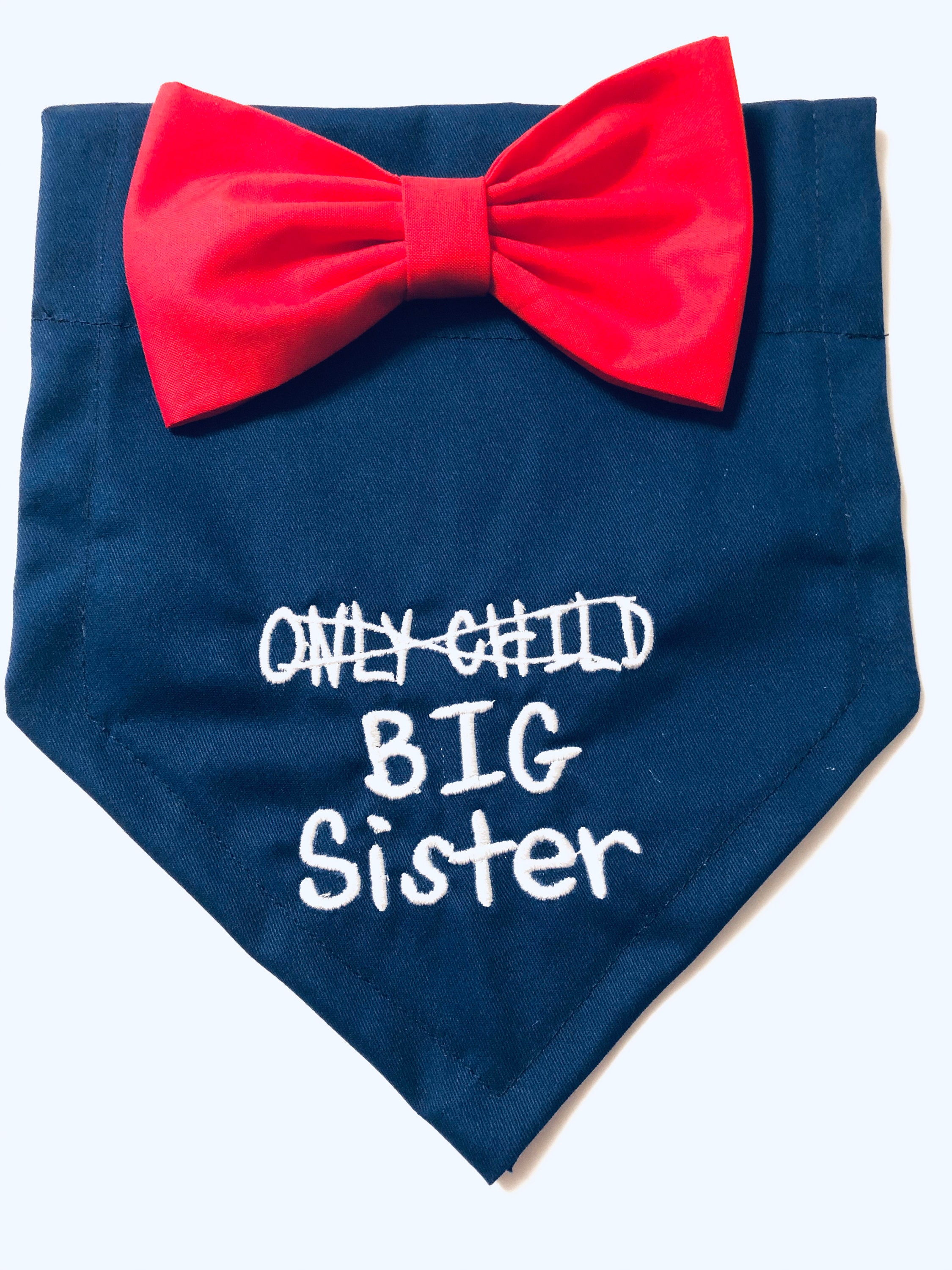 Sale Big Sister Dog Bandana Gender Reveal Announcement Dog Etsy