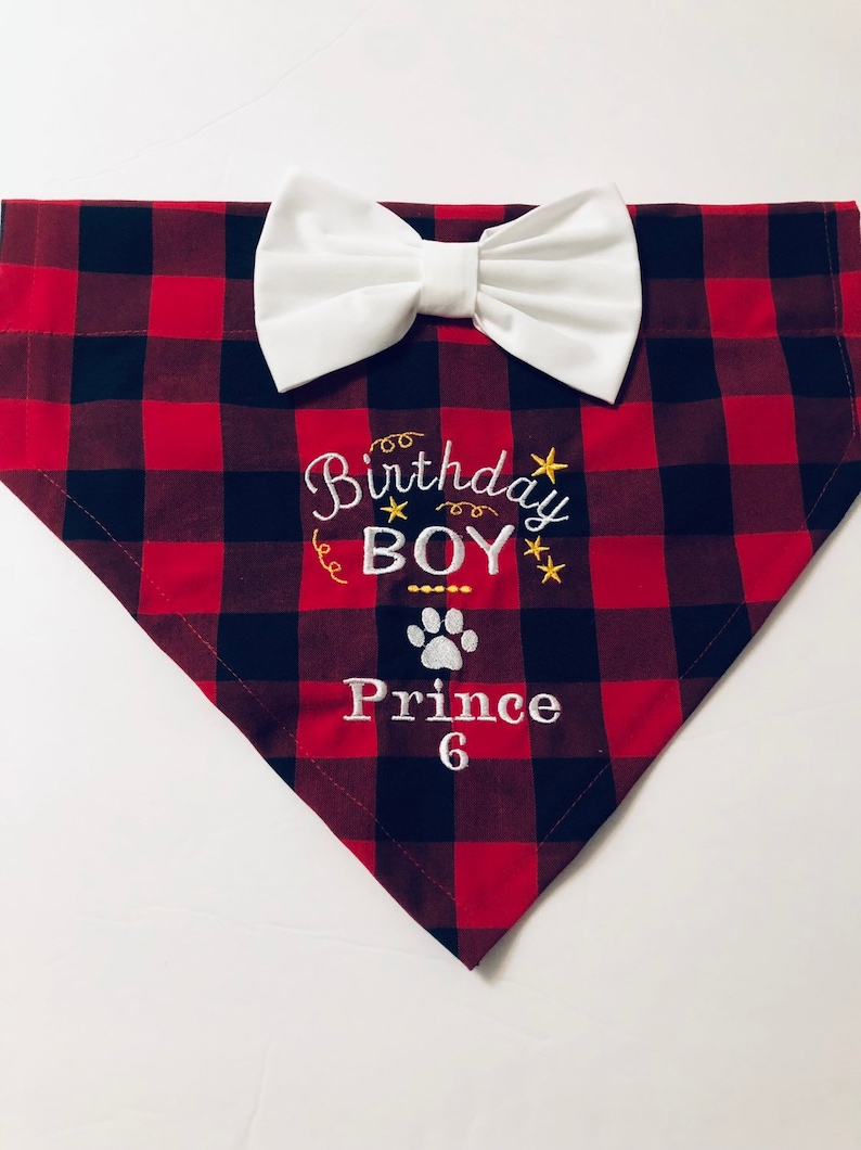 Birthday Boy Bandana Dog Bandana Personalized Birthday Boys Etsy