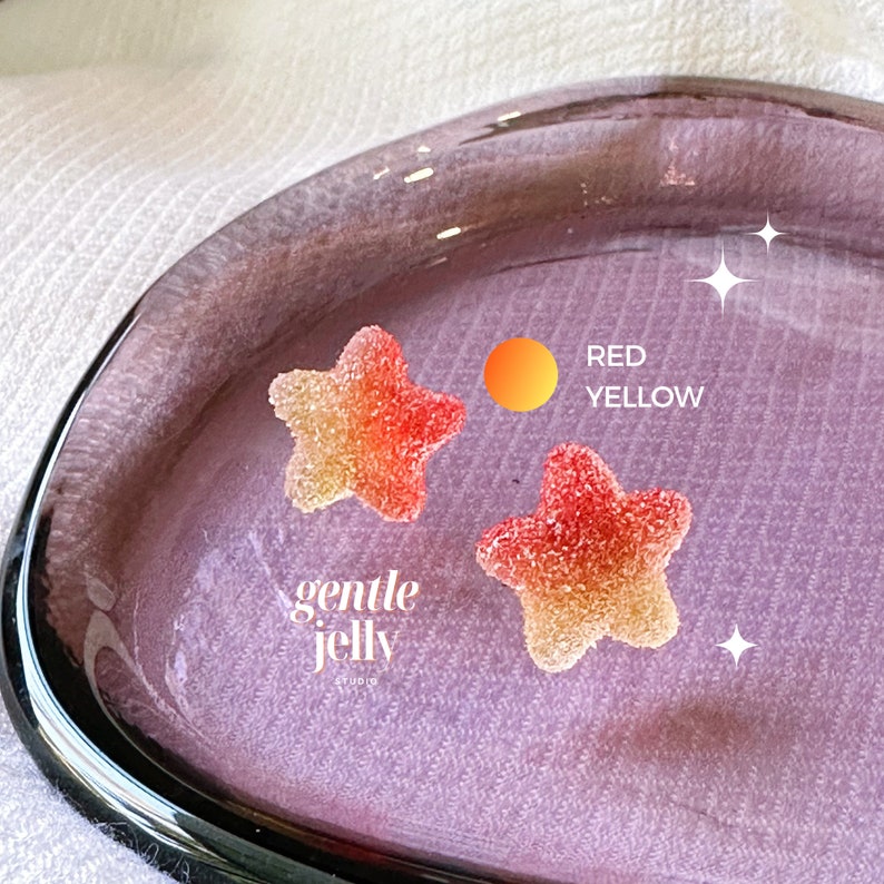 Colourful Star Earrings, Handmade Resin Star Earrings, Kawaii Earrings, Minimalist Stud Earrings, Perfect Birthday Gift Handmade Earring