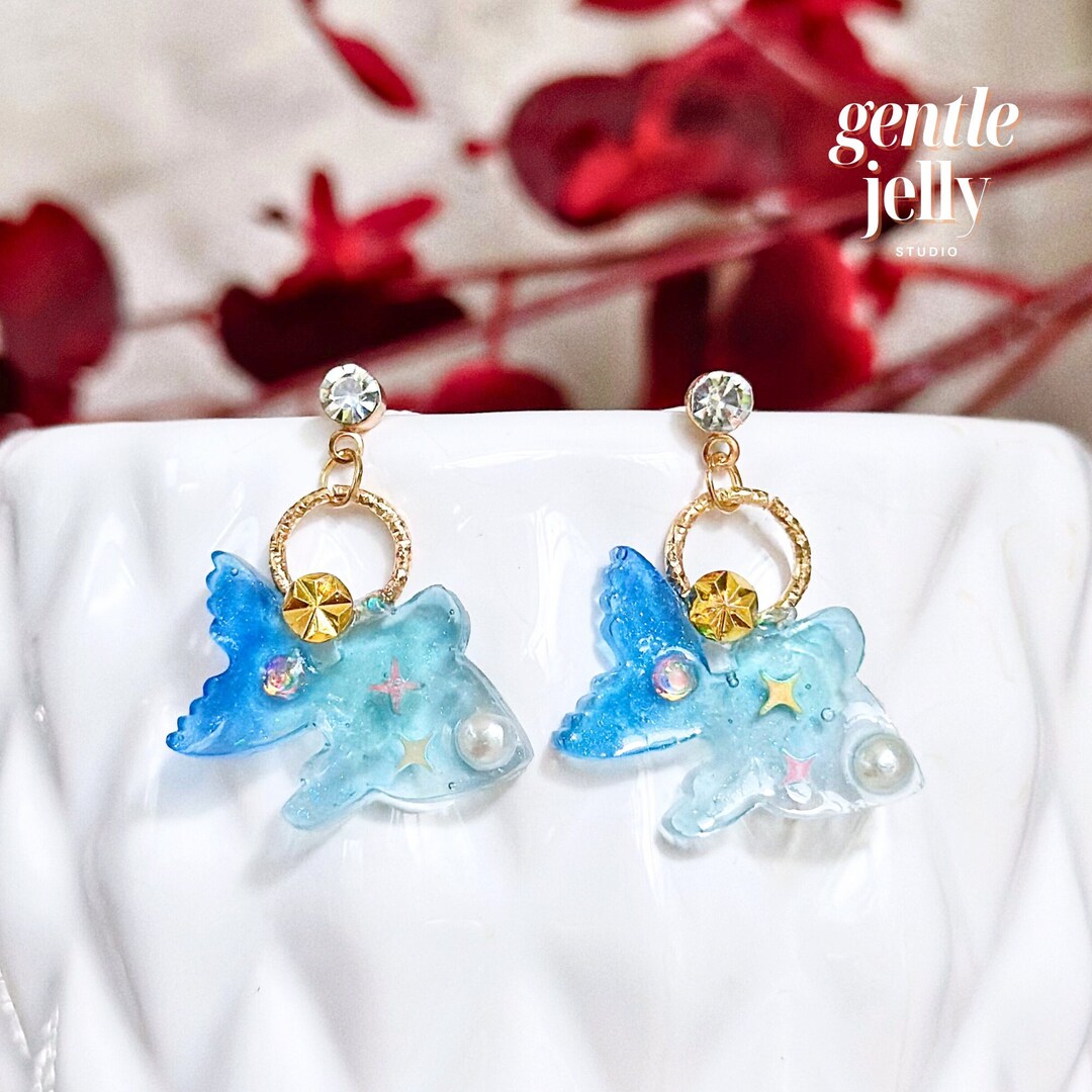 Earrings Blue Propeller/Flat - Fink