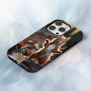 Squirrel Phone Case Cute Animal Cover fit for iPhone 17 Pro Max, 16e, 15, 14, 12 & Samsung S25 Ultra, S24 FE, A56, Pixel 10 XL, 9a, 8
