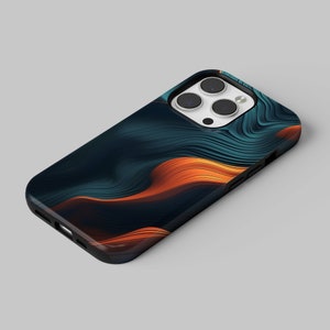 Modern Abstract Phone Case Wavy Lines Cover fit for iPhone 17 Pro Max, 16e, 15, 14, 12 & Samsung S25 Ultra, S24 FE, A56, Pixel 10 XL, 9a, 8