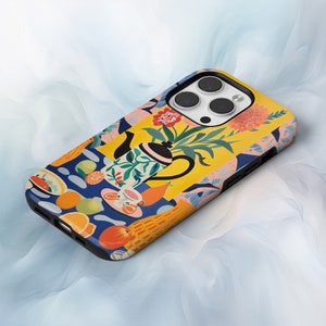 Art Painting Phone Case Table With Vase Cover fit for iPhone 17 Pro Max, 16e, 15, 14, 12 & Samsung S25 Ultra, S24 FE, A56, Pixel 10 XL, 9